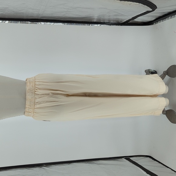 C&C California Wide Leg Lyocell Pant Yellow M coastal grandma preppy beach - Picture 2 of 6